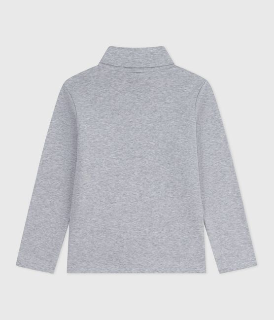 Dolcevita in cotone tinta unita bambino grigio FUMEE CHINE