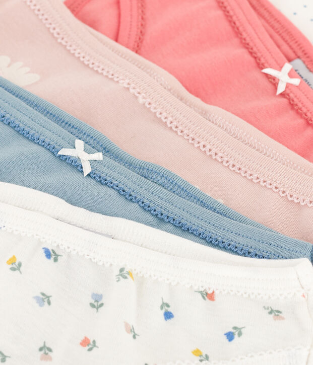 Confezione da 5 slip tulipani in cotone bambina multicolore