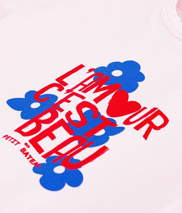 T-shirt a maniche corte in cotone con motivo neonato BARELY