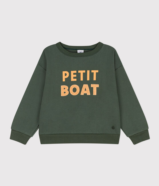 Felpa in molleton stampato bambino unisex verde AVORIAZ