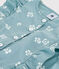 Tutina in cotone senza maniche a fiori bambina blu PAUL/bianco MARSHMALLOW