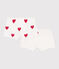 Set da 2 shorty in cotone con stampa a cuori bambino variante 1