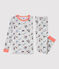 Pigiama bambino snugfit fantasia Parigi in cotone biologico grigio BELUGA/bianco MULTICO