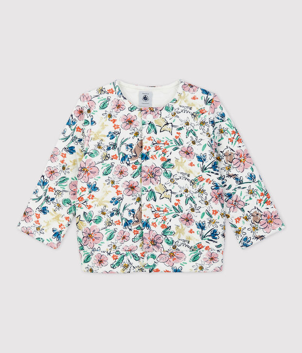 Cardigan trapuntato beb&egrave;. bianco/multicolore