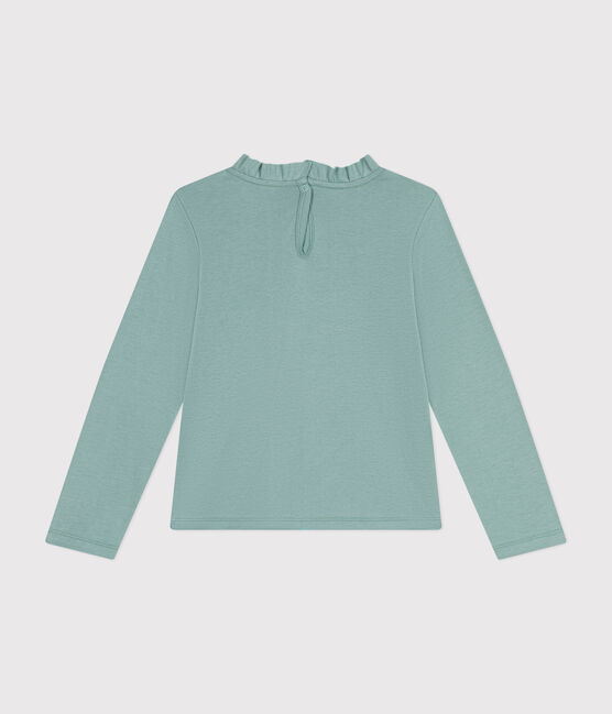 T-shirt a maniche lunghe a costine bambina verde PAUL
