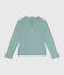 T-shirt a maniche lunghe a costine bambina verde PAUL