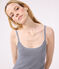 Camicia da notte corta in cotone rigato donna blu SMOKING/bianco MARSHMALLOW