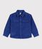 Camicia in velluto tinta unita bambino blu