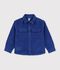 Camicia in velluto tinta unita bambino blu