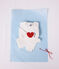 Completo in maglia jacquard con cuore neonato rosso/rosso