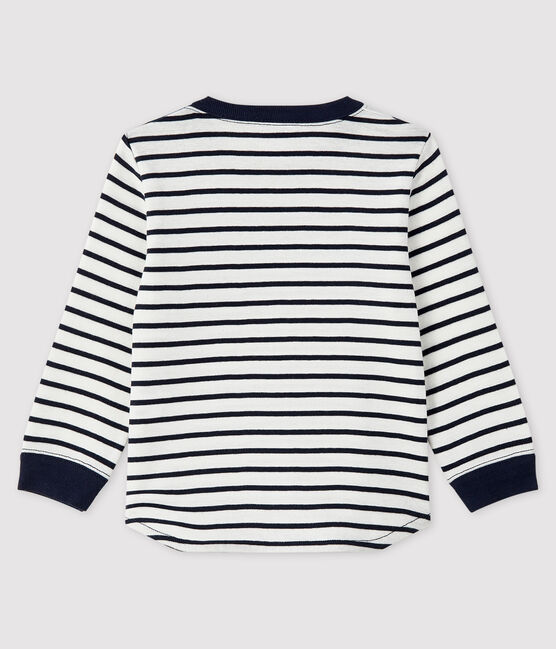 T-shirt bebè maschio bianco MARSHMALLOW/blu SMOKING