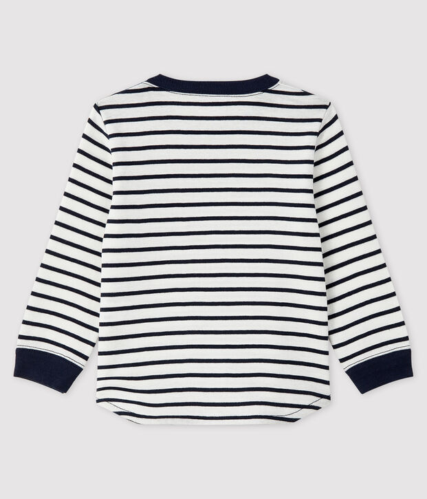T-shirt beb&egrave; maschio bianco/blu
