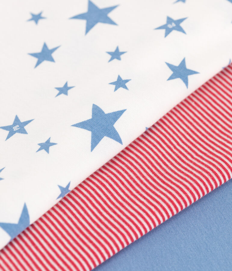 Set da 3 T-shirt bambino a maniche corte in cotone con stampa a stelle variante 1