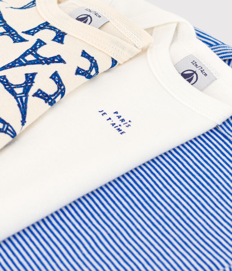 Confezione da 3 body a maniche lunghe beb&egrave; in cotone Paris multicolore