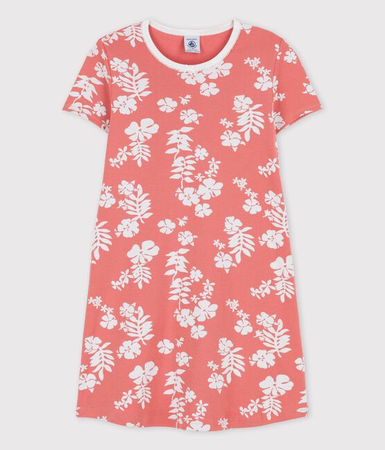 Camicia da notte Hawaii bambina in cotone rosa PAPAYE/ MARSHMALLOW