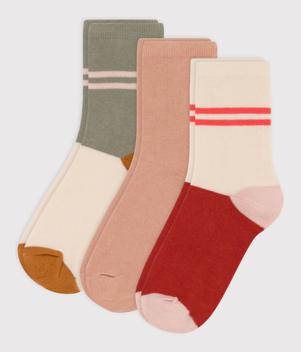 Confezione da 3 paia di calzini in jersey di cotone bambini multicolore