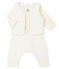 Completo tre pezzi bebè in tubique bianco MARSHMALLOW