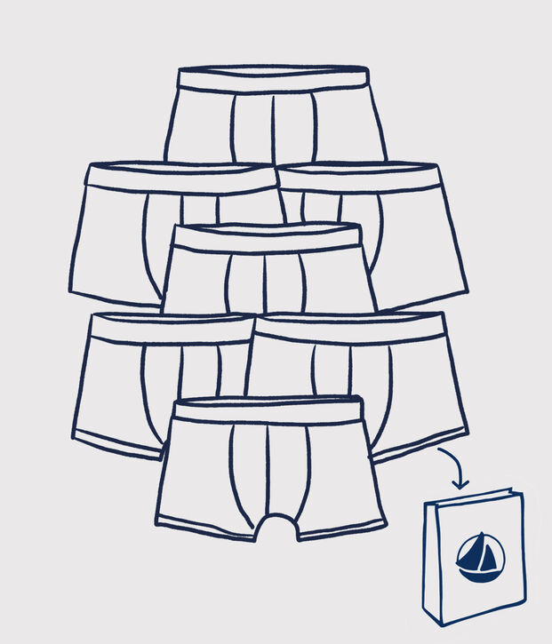 Pochette a sorpresa con 7 boxer bambino multicolore