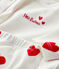 Completo 3 pezzi a cuori rossi bebè in cotone biologico bianco MARSHMALLOW/rosso TERKUIT
