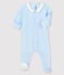 Tutina azzurra da neonato con colletto in velluto blu FRAICHEUR