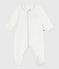 Pigiama con colletto in ciniglia tinta unita neonato bianco MARSHMALLOW
