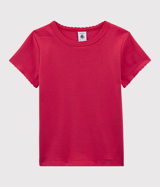 T-shirt iconica in cotone bambina - bambino rosa CRANBERRY