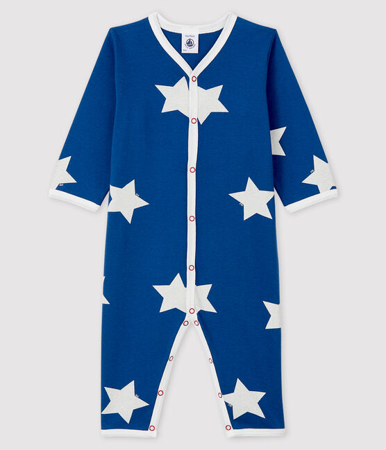 Tutina blu a stelle grandi bebé a costine blu MAJOR/bianco MARSHMALLOW