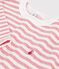 T-shirt a maniche lunghe a righe bambino rosa/ecru