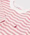 T-shirt a maniche lunghe a righe bambino rosa/ecru