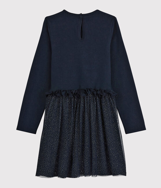 Abito maniche lunghe bambina blu SMOKING