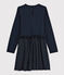 Abito maniche lunghe bambina blu SMOKING
