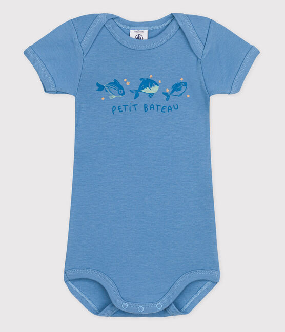 Body manica corta bebè bambina blu ALASKA