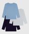 Set di T-shirt a maniche lunghe in cotone tinta unita bambino variante 1