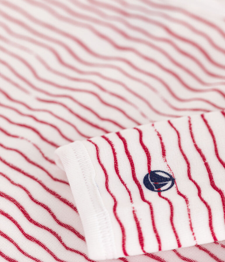 Dors bien en velours b&eacute;b&eacute; bianco/rosso