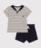 Set bebè t-shirt e pantaloncini in jersey bianco AVALANCHE/blu SMOKING