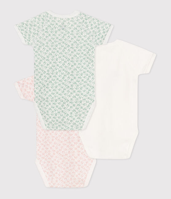 Set da 3 body incrociati a maniche corte in cotone con stampa neonato variante 2