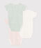 Set da 3 body incrociati a maniche corte in cotone con stampa neonato variante 2