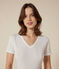 T-shirt Iconica a maniche corte a coste tinta unita donna bianco ECUME
