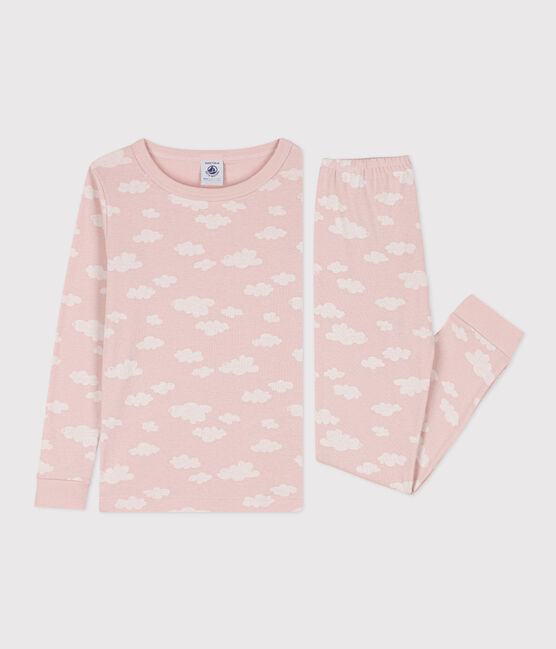 Pigiama bambina in cotone aderente SALINE/ MARSHMALLOW