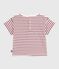T-shirt a maniche corte in cotone a righe neonato rosso MILK/ AMARANTE
