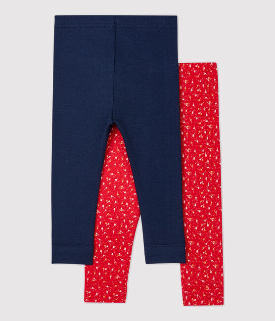 Confezione da 2 leggins in cotone bebè. variante 1