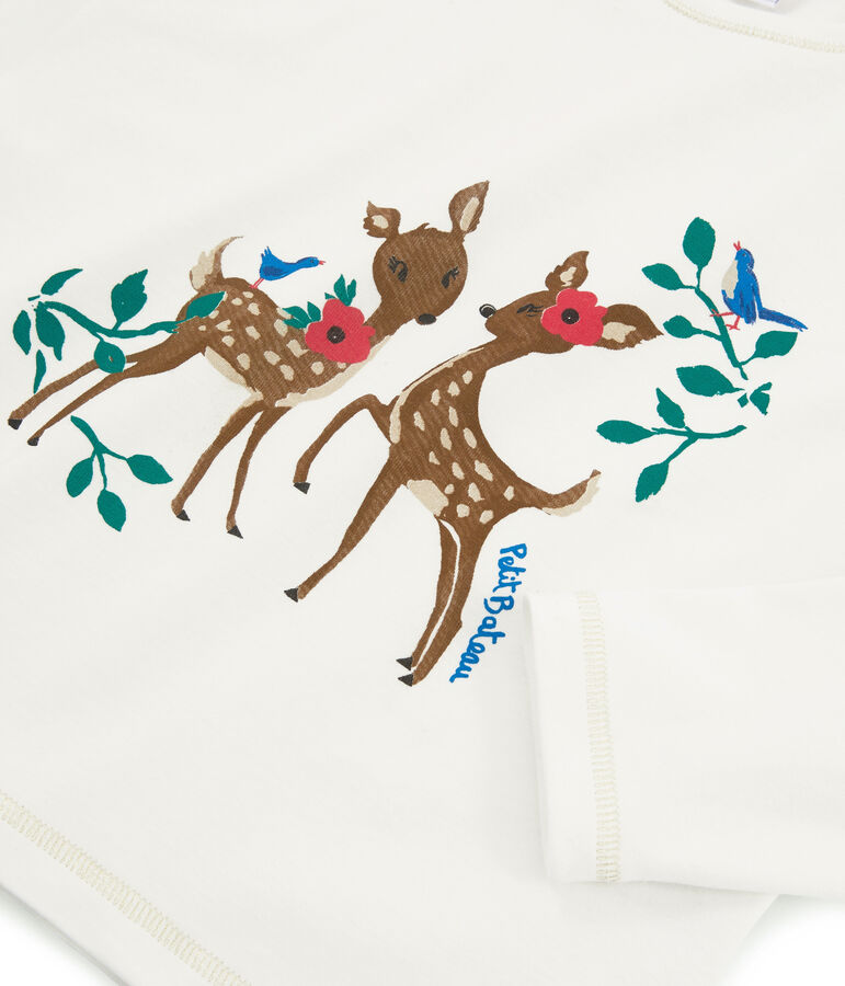 T-shirt serigrafata bambina bianco MARSHMALLOW