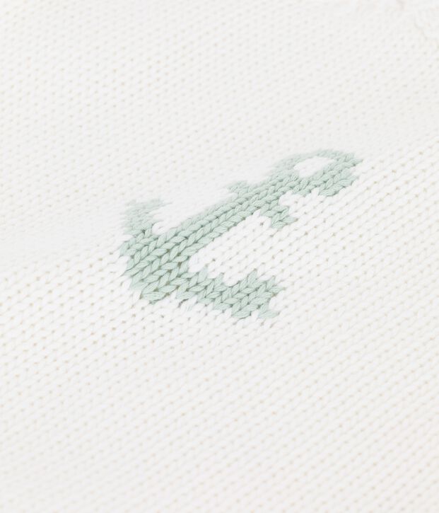 Maglione alla marinara  per beb&egrave; con motivo di ancore bianco/verde