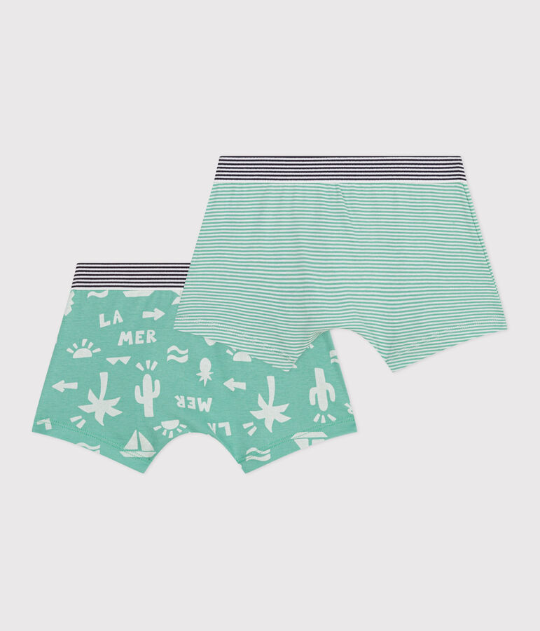 Set di 2 boxer in cotone con stampa bambino multicolore
