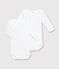 Confezione da 2 body bianchi a manica lunga bebè bianco MARSHMALLOW