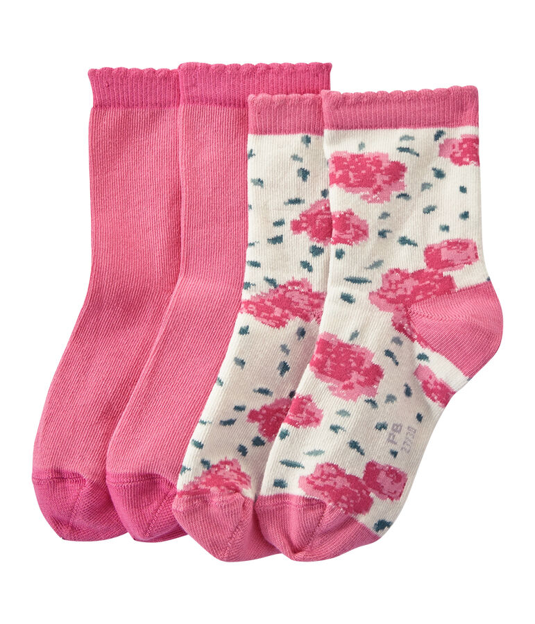 Lotto di 2 paia di calze bambina bianco LOT