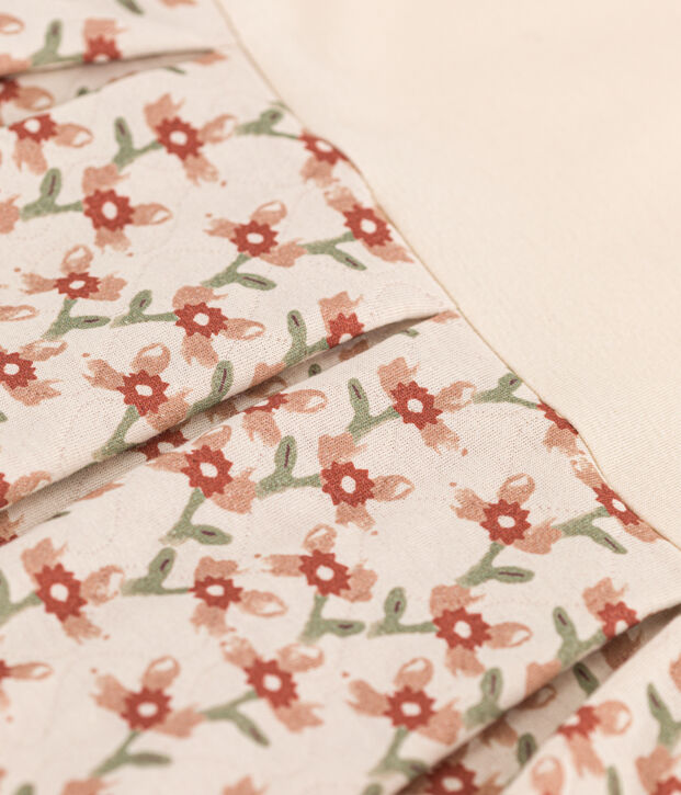 Abito a maniche lunghe fantasia bambina ecru/multicolore