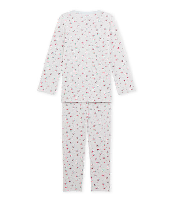 Pyjama fille imprimé petites fleurs blu BOCAL/bianco MULTICO