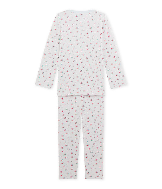 Pyjama fille imprim&eacute; petites fleurs blu/multicolore