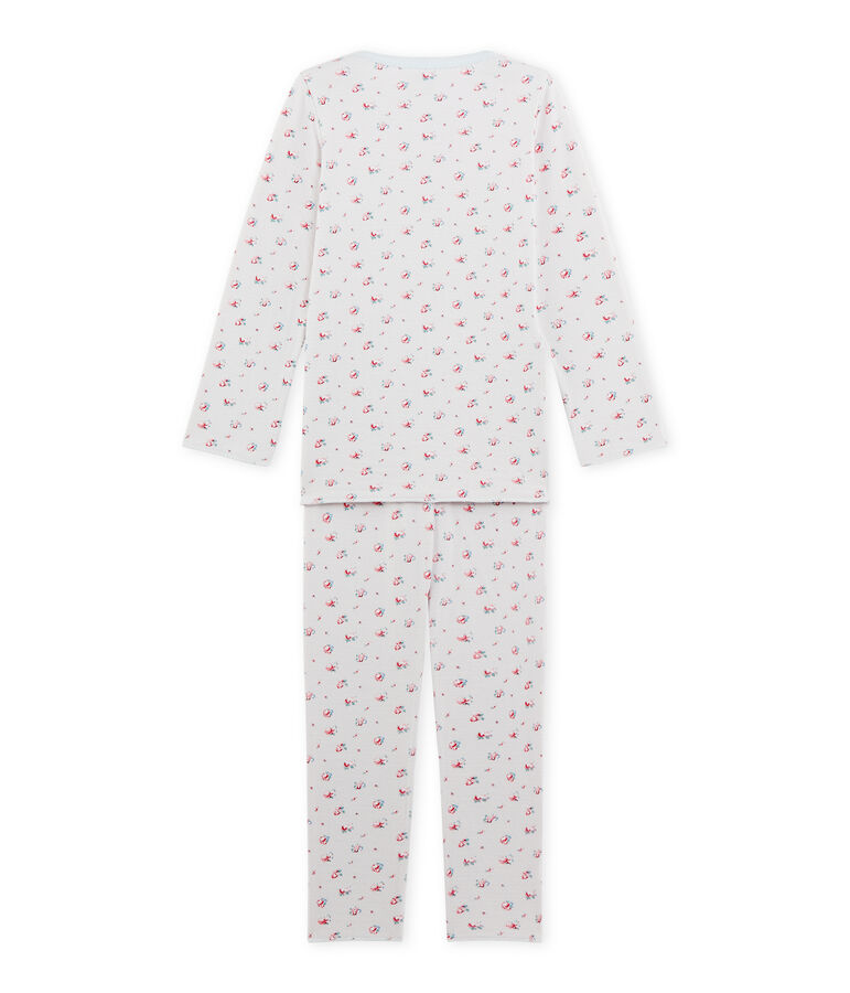 Pyjama fille imprim&eacute; petites fleurs blu/multicolore